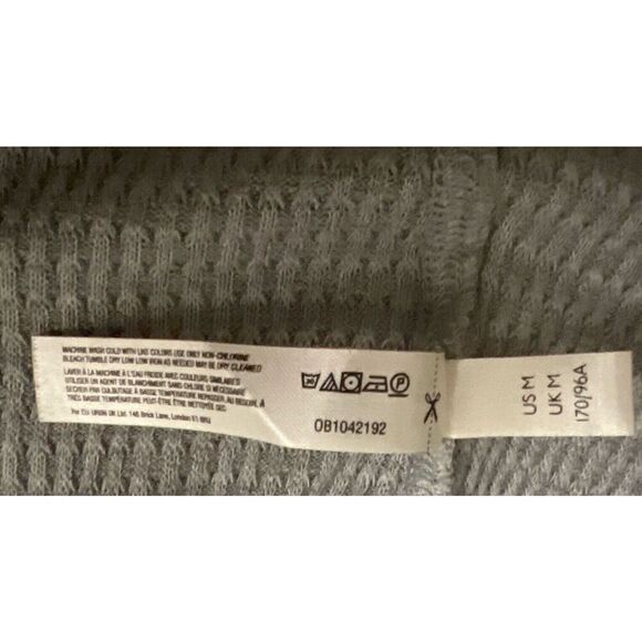 Free People Top Women Sz M One of the Girls Henley Waffle Knit Shirt Gray - Picture 7 of 15